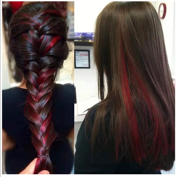 Red Hair Extensions Clip in Synthetic 24’’ Long - Picture 2 of 7